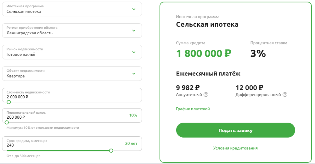 расчет ипотеки