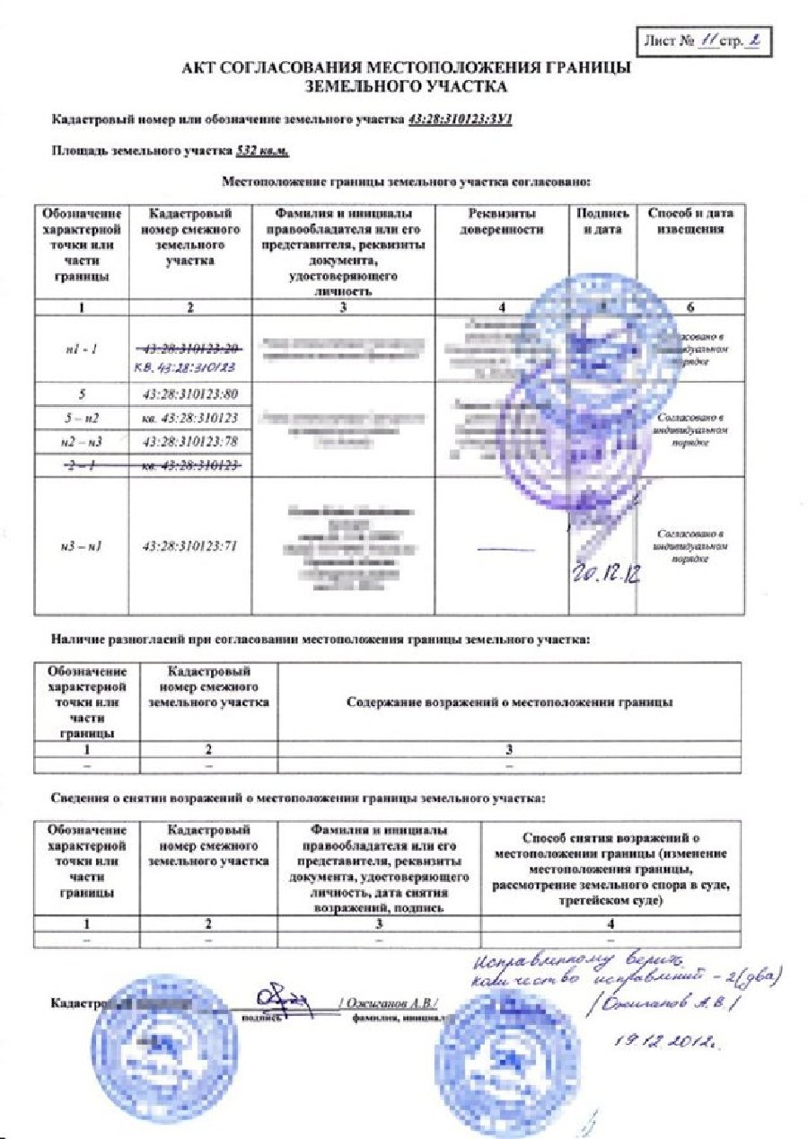 акт согласования границ земельного участка
