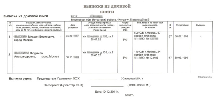 Где взять выписку из домовой книги и для чего она нужна